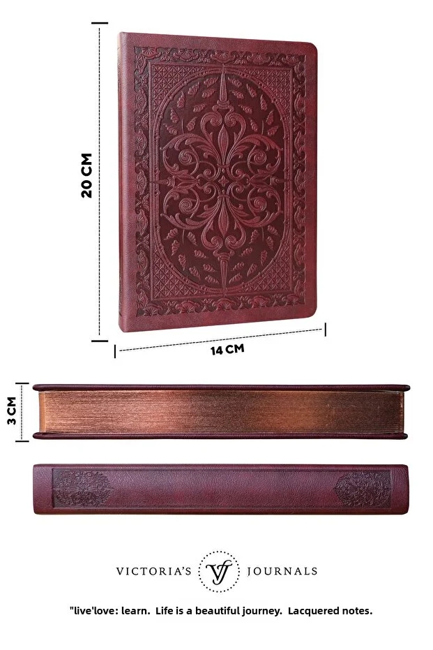 Victoria’s Journals Vintage Old Book Journal Defter 14x20 cm 80 gr 160 Yaprak Çizgili Bordo 124-1696