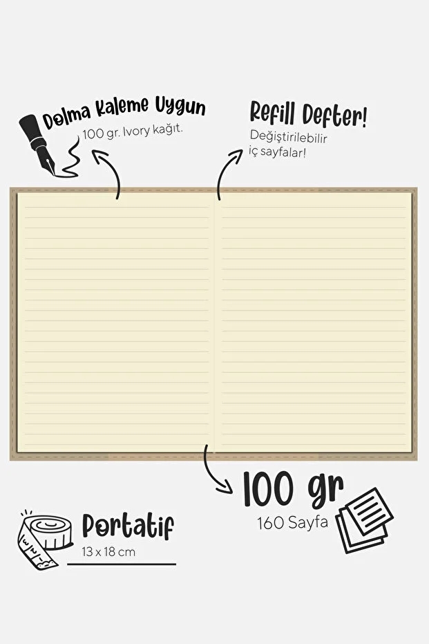 Victoria’s Journals Geçmeli Kedili Vegan Kapak 13x18cm Çizgili Defter Sarı 125-2125