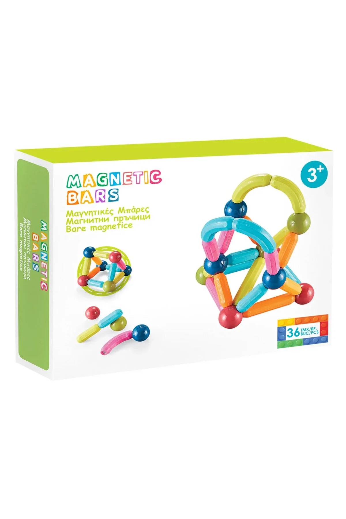 Magnetic Bars Sticks Silindir Yapı Blokları Manyetik Çubuklar 36 Parça