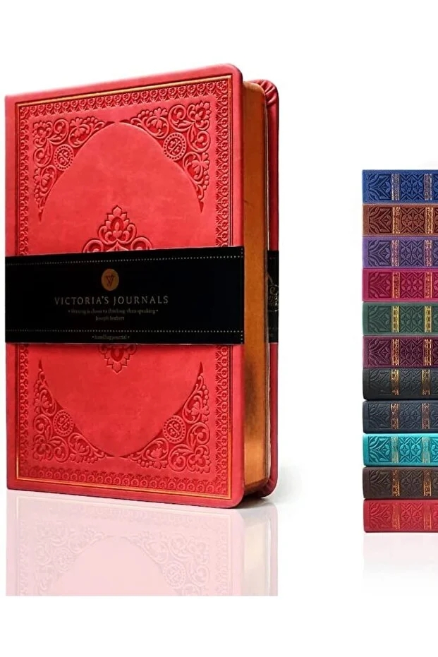 Victoria’s Journals Vintage Old Book Lined Journal Defter 12x17 cm 80 gr 160 Yaprak Çizgili Kırmızı 1187