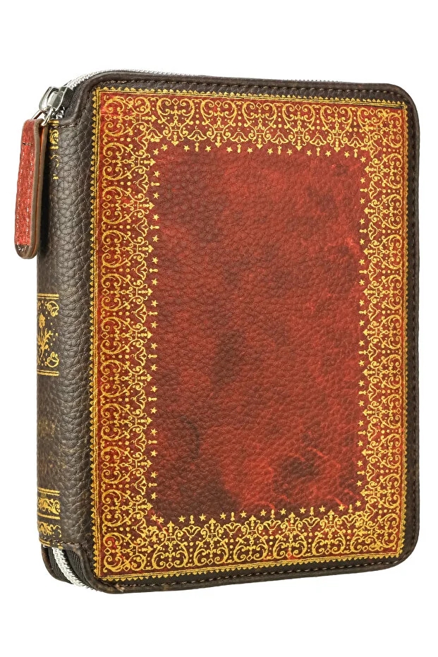Victoria’s Journals Zipper Folder Organizer Defter A6 Çizgili Kahverengi Çizgili 23-2165