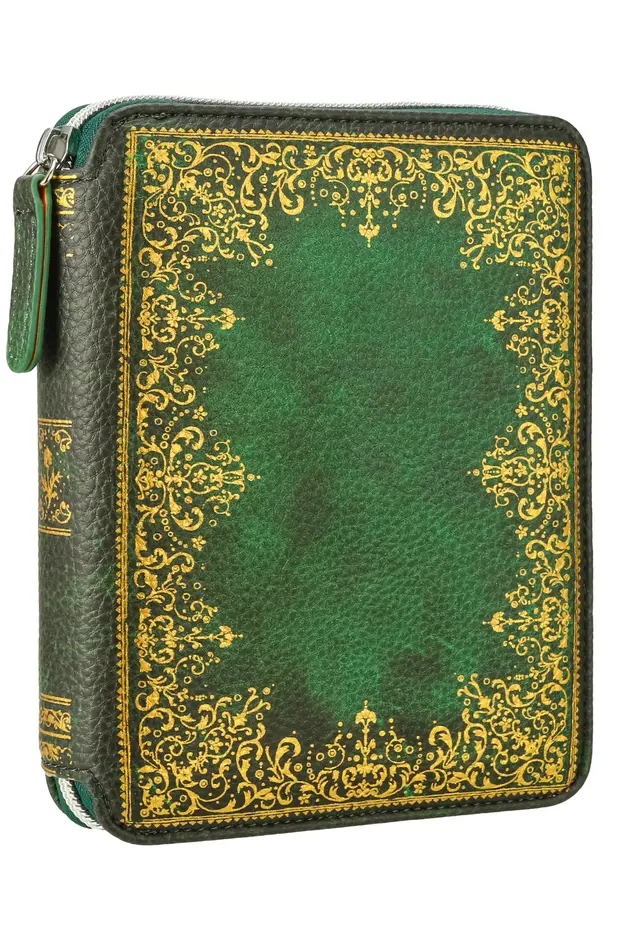 Victoria’s Journals Zipper Folder Organizer Defter A6 Çizgili Yeşil Cüzdanlı Defter 23-2166
