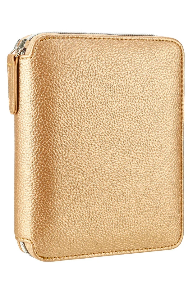 Victoria’s Journals Zipper Folder Organizer Defter A6 Çizgili Cüzdanlı Defter Bakır 123-0297