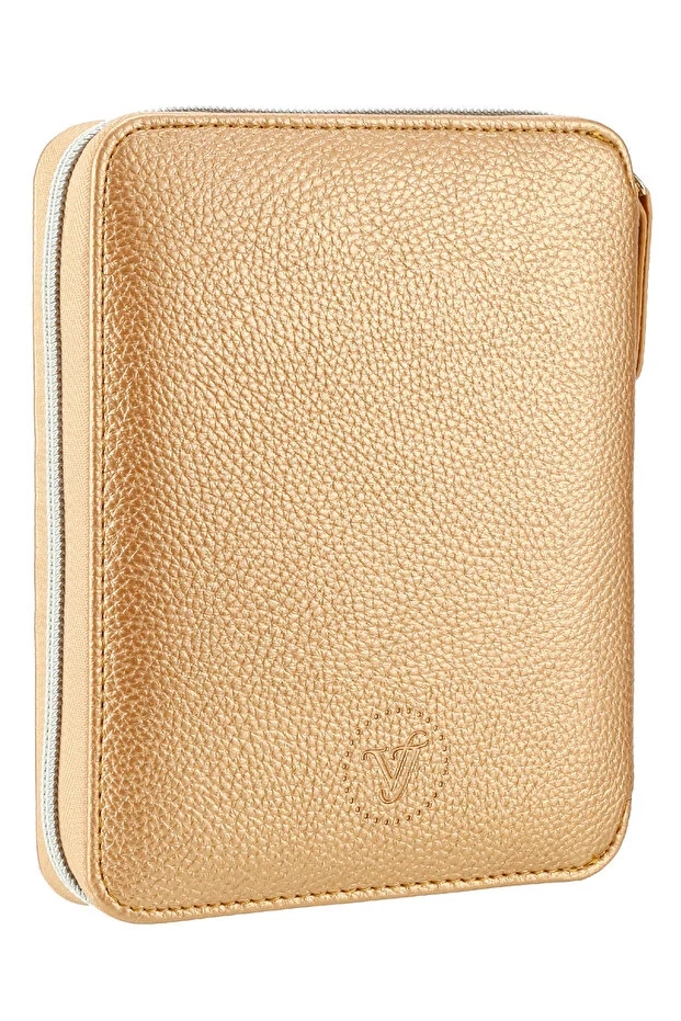 Victoria’s Journals Zipper Folder Organizer Defter A6 Çizgili Cüzdanlı Defter Bakır 123-0297