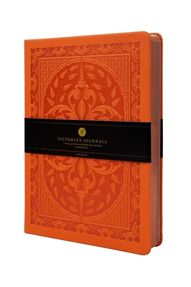 Victoria’s Journals Vintage Old Book Journal Defter 14x20 cm 80 gr 160 Yaprak Çizgili Turuncu