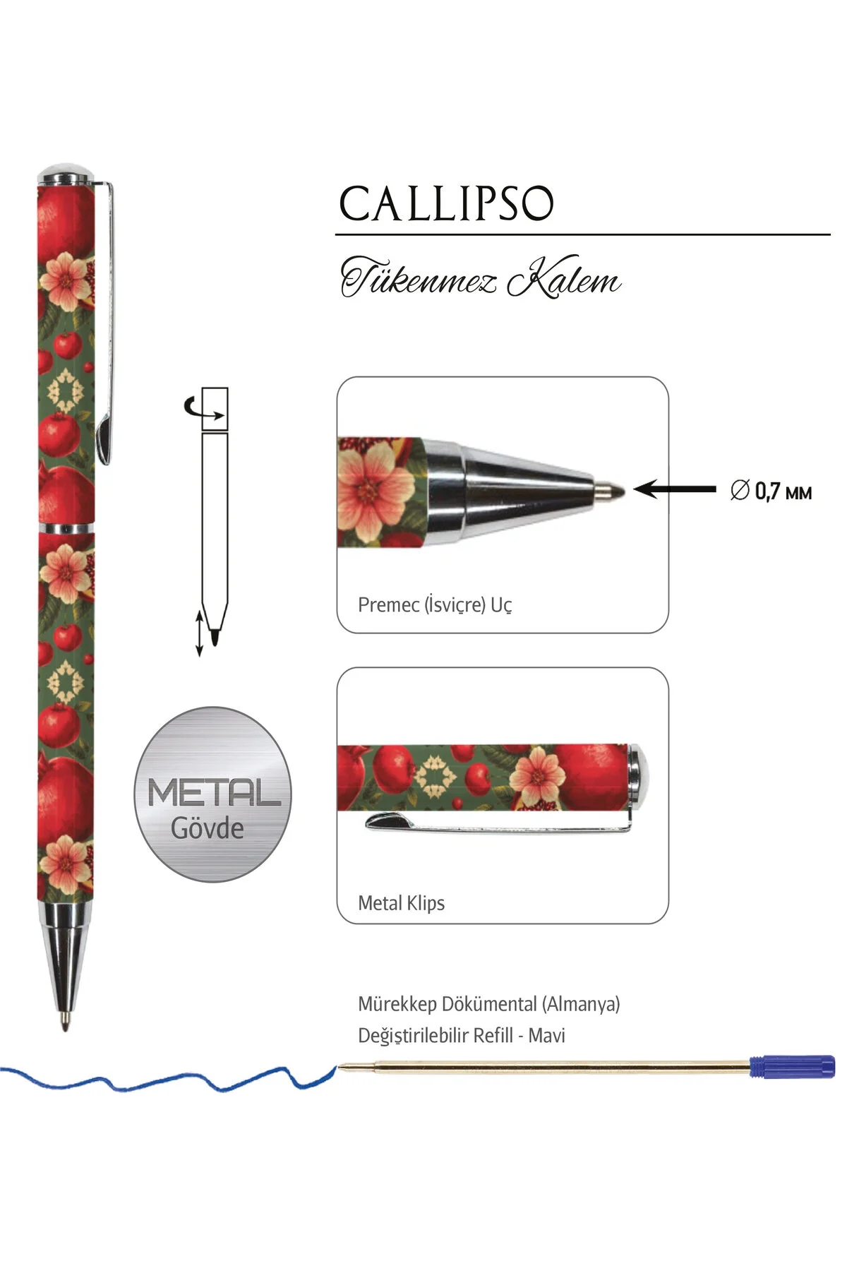 Victoria’s Journals CALLIPSO 0.7 mm Mavi Tükenmez Kalem 310-2181