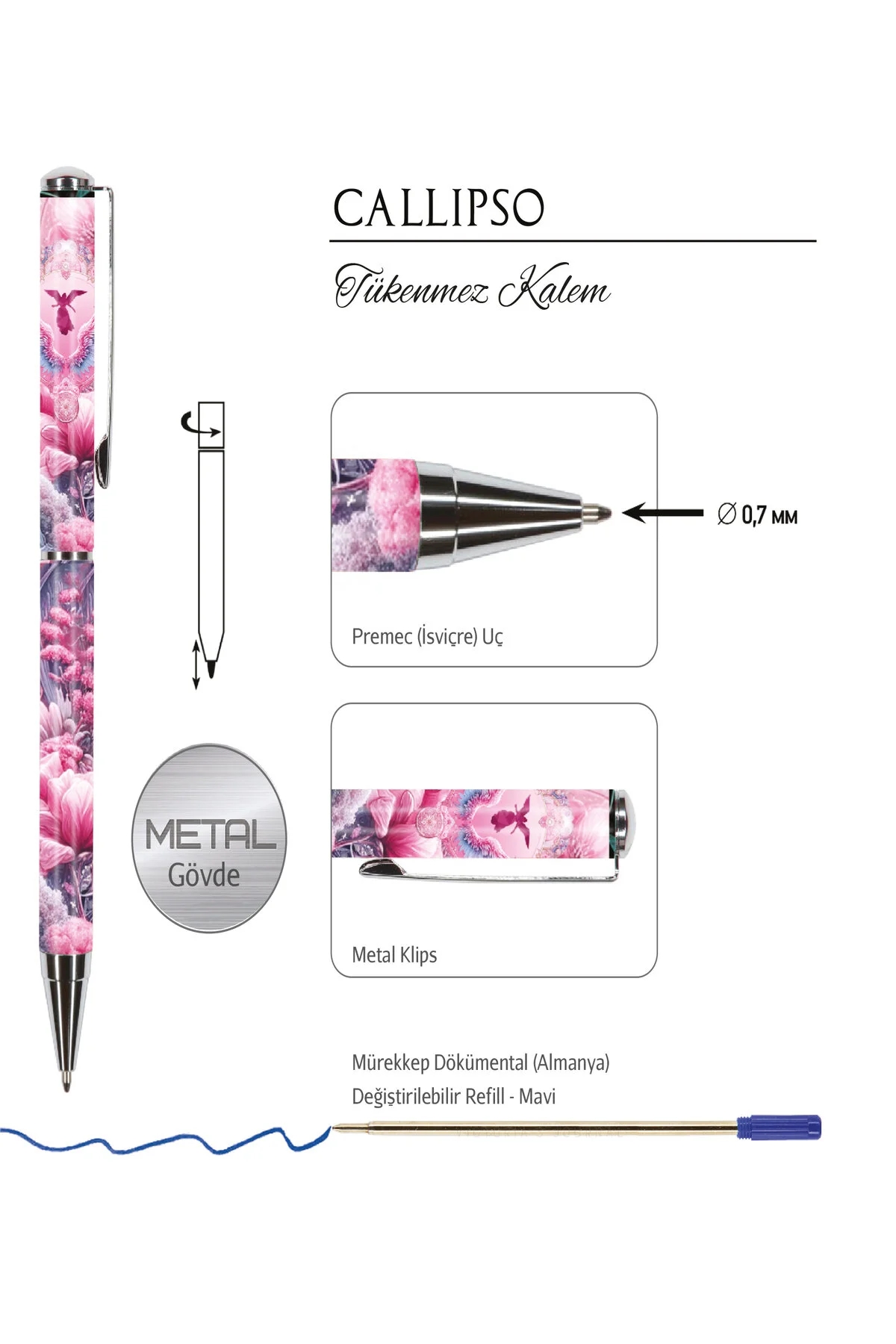 Victoria’s Journals CALLIPSO 0.7 mm Mavi Tükenmez Kalem 310-2171