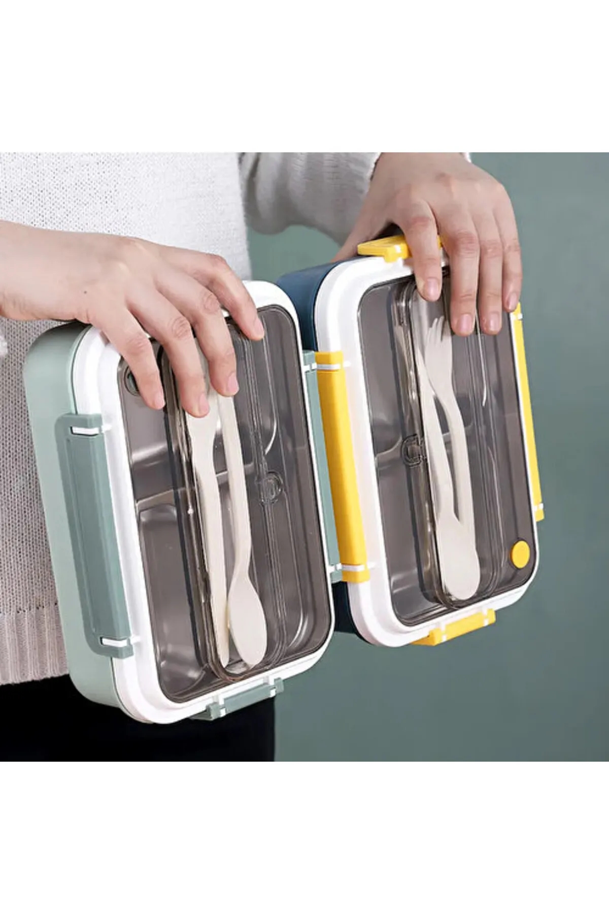 Vagonlife Yemek Kabı Üç Bölmeli Lunch Box 1000 ml VGN528 Mavi