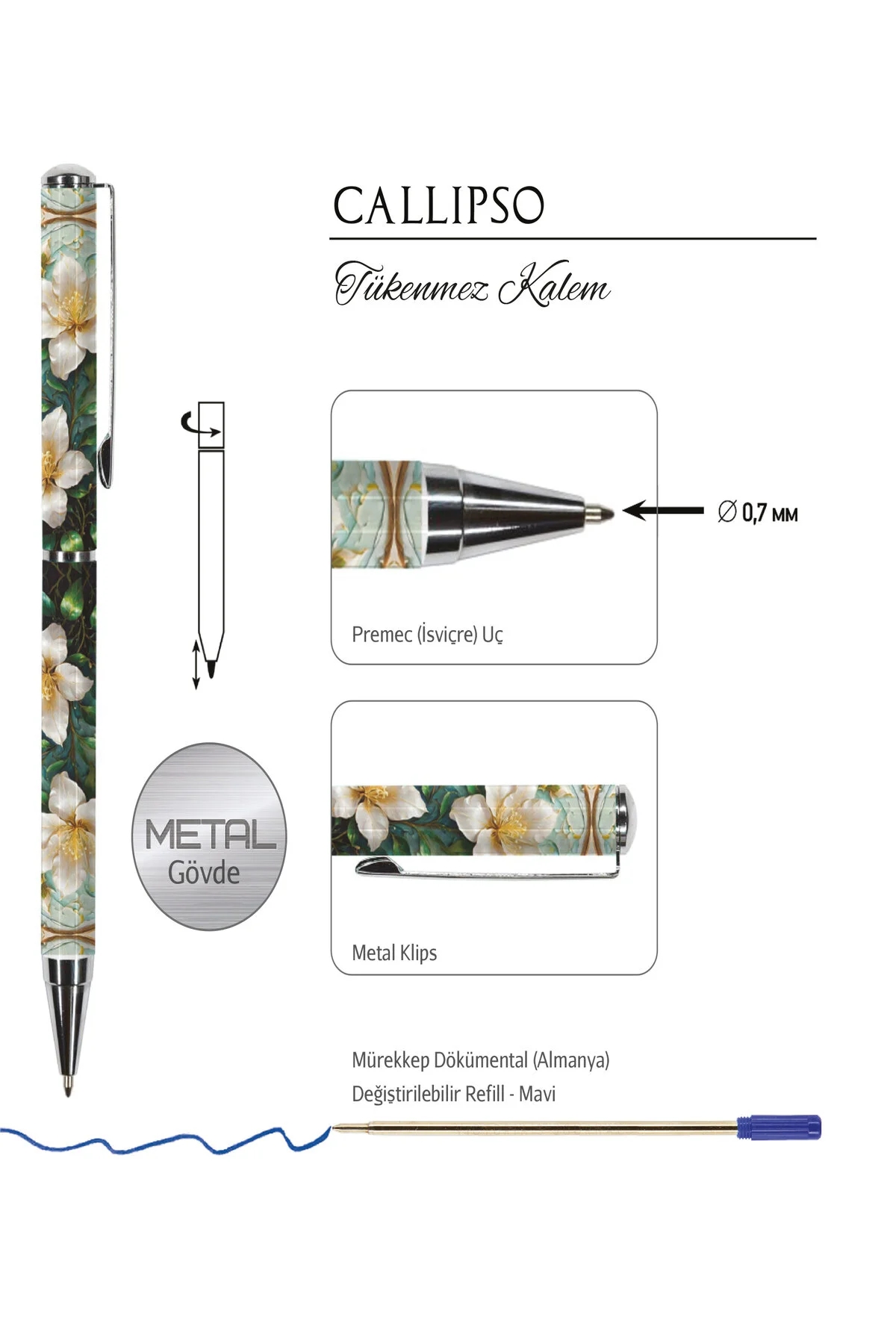 Victoria’s Journals CALLIPSO 0.7 mm Mavi Tükenmez Kalem 310-2175