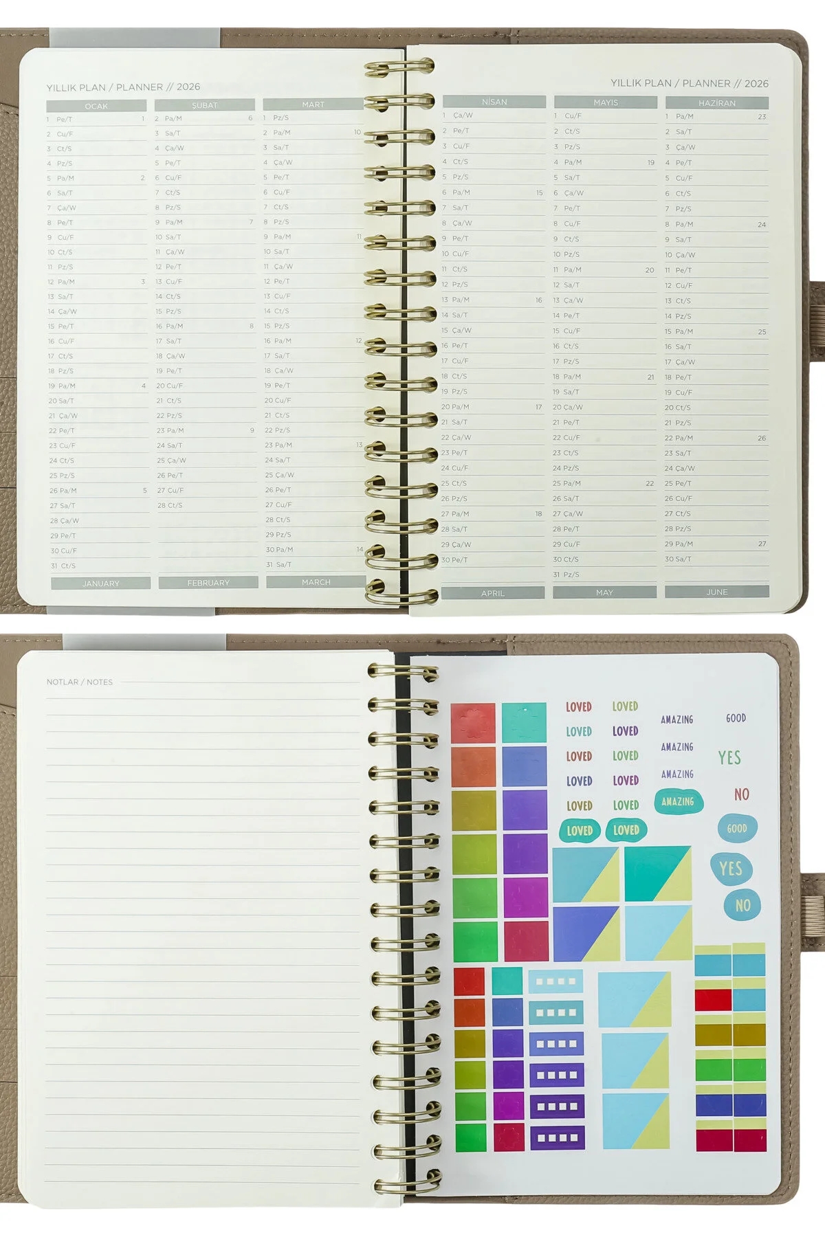 Victoria’s Journals Nubo Esnek Kapak A5 2026 Günlük Ajanda Gri 226-2397