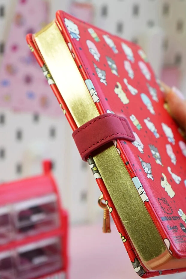 Victoria’s Journals Hello Kitty Hush Hush Kilitli Çizgili Defter – 160 Yaprak, Kutulu, Özel Tasarım Not Defteri Günlük 525-1917