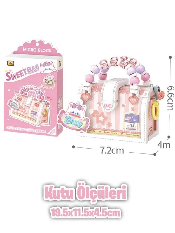 Vago Life Loz Micro Block Sweet Bag Serisi Boncuklu Çanta Lego Seti 340 Parça Oyuncak Yapım Seti FFLZ-8844