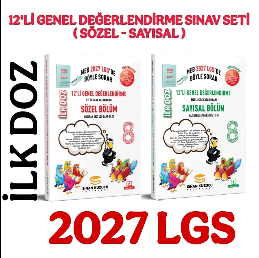 Sinan Kuzucu Yayınları 2027 LGS MEGA SET SAYISAL VE SÖZEL TÜM KİTAPLAR TOPLAM 19 KİTAP