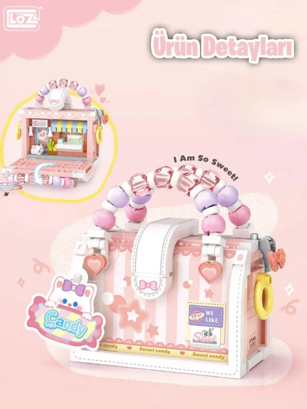 Vago Life Loz Micro Block Sweet Bag Serisi Boncuklu Çanta Lego Seti 340 Parça Oyuncak Yapım Seti FFLZ-8844