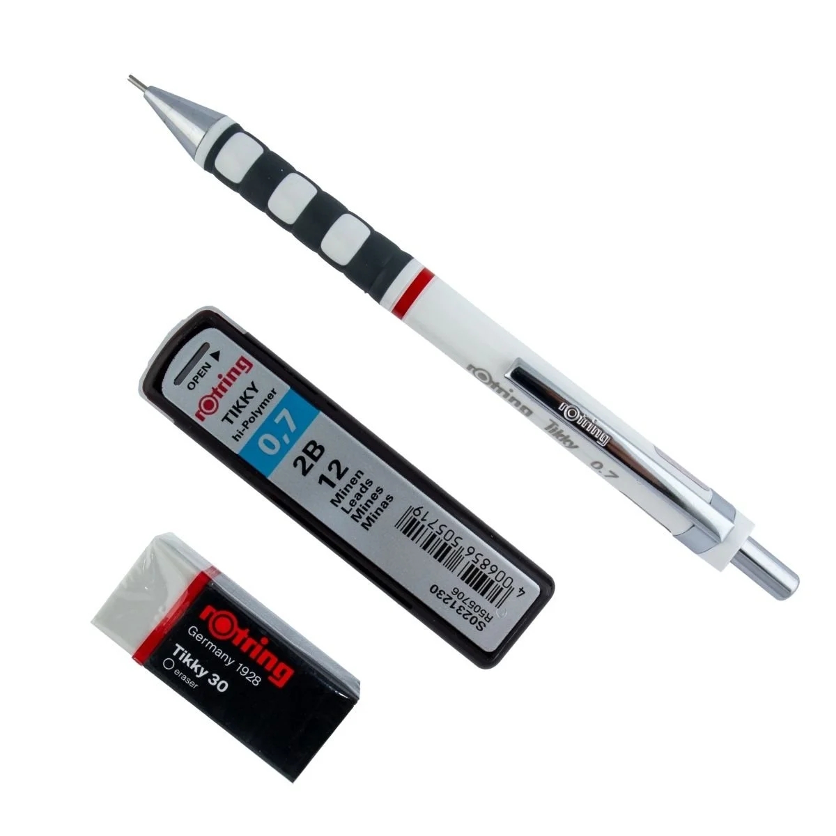 Rotring Tikky Grafik Teknik Çizim Kalemi Silgi ve Uç Hediyeli Set 0.7mm Beyaz