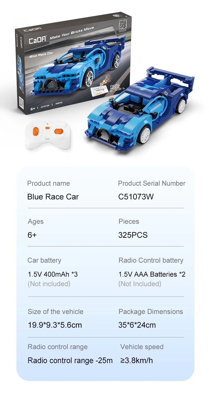 Vagonlife CaDA Mavi Yarış Arabası Kumandalı Blue Car C51073W