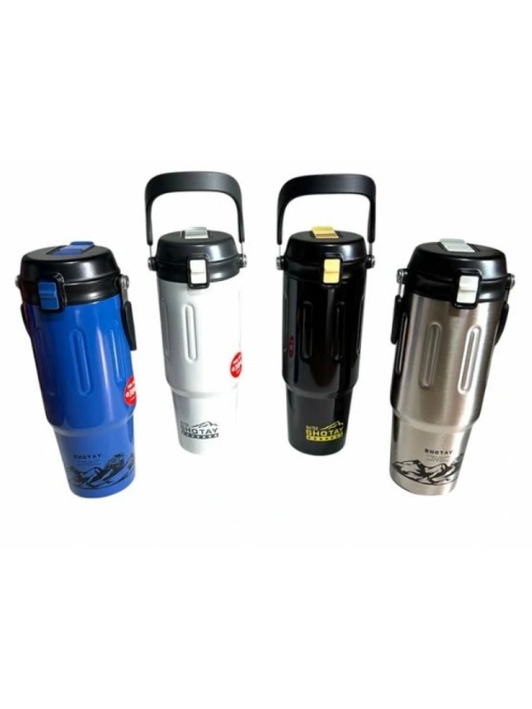Vagon Life Shotay Çelik Pipetli Termos Matara 900 Ml Siyah ST-8168