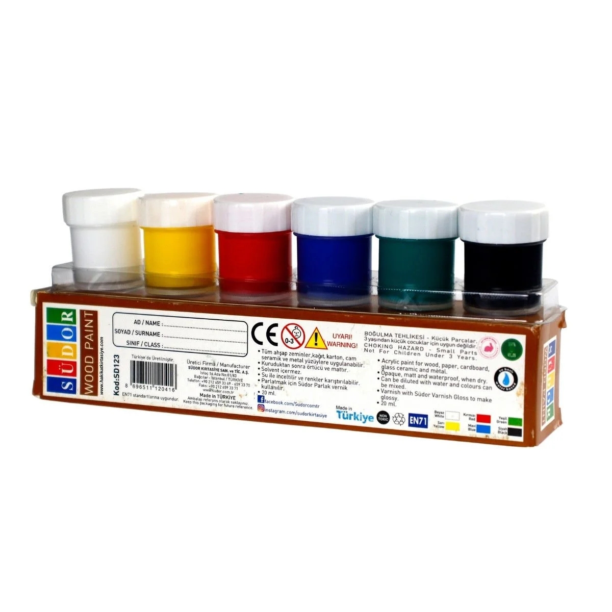 Südor Ahşap Boyası Seti 20 Ml Şişe 6’lı Takım 6x20ml Kod:SD123