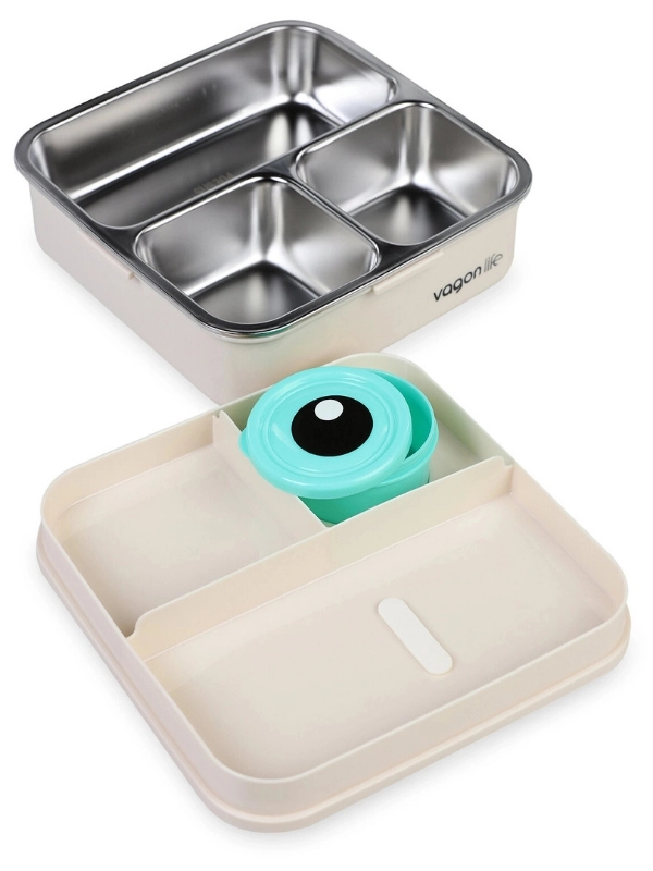 Vagonl Life Lunch Box 1120 ML Sızdırmaz, Karışmaz Üç Bölmeli Sos Kaseli Yeni Nesil Sefer Tası BL10082 Sarı