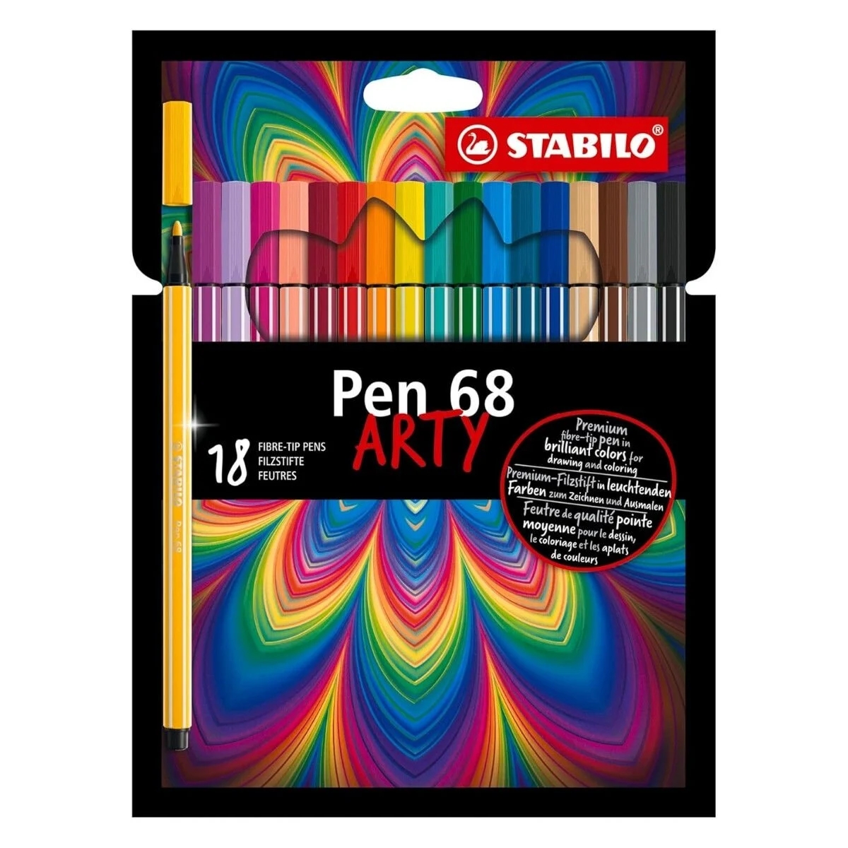 Stabilo Pen 68 ARTY 18li Keçe Uçlu Boya Kalemi 18 Renk