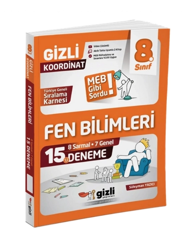 Gizli Yayınları Lgs 8. Sınıf Fen Bilimleri ve Matematik 15’li Deneme - Meb Gibi Sordu 2’li Sayısal Kitap Seti