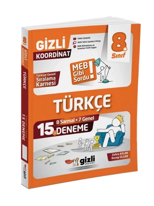 Gizli Yayınları Lgs 8. Sınıf T.c. İnkılap Tarihi ve Atatürkçülük ve Türkçe 15’li Deneme - Meb Gibi Sordu 2’li Sözel Kitap Seti
