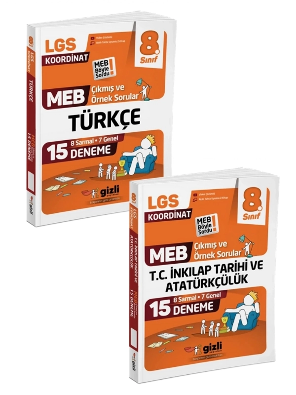 Gizli Yayınları Lgs Meb Çıkmış ve Örnek Sorular Türkçe ve T.C. İnkılap Tarihi ve Atatürkçülük 15’li Deneme - Meb Böyle Sordu 2’li Sözel Kitap Seti
