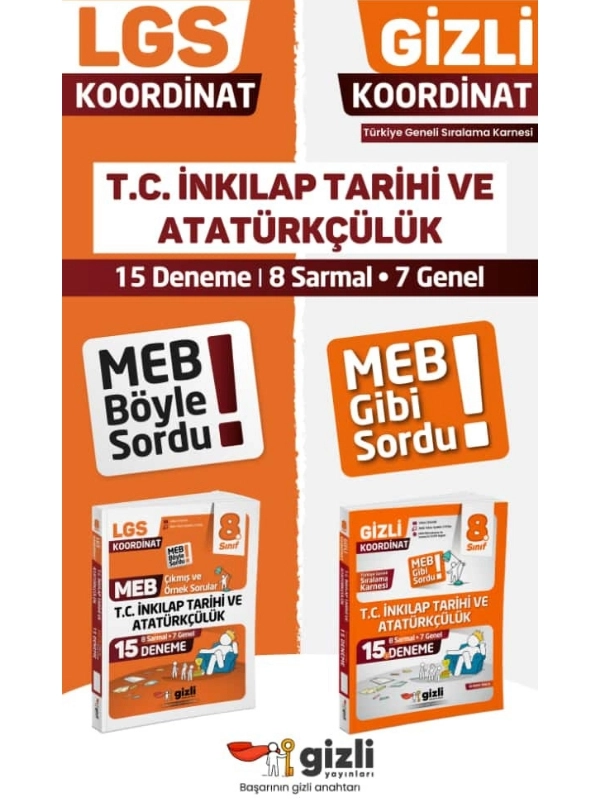 Gizli Yayınları Lgs Meb Çıkmış ve Örnek Sorular ve Meb Gibi Sordu 15’li Deneme Türkçe, T.c. İnkılap Tarihi ve Atatürkçülük 4’lü Kitap Seti