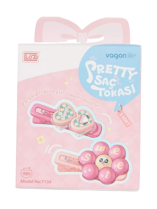 Vagon Life Eğlenceli Lego Kendin Yap 2’li Saç Tokaları Klips 7134