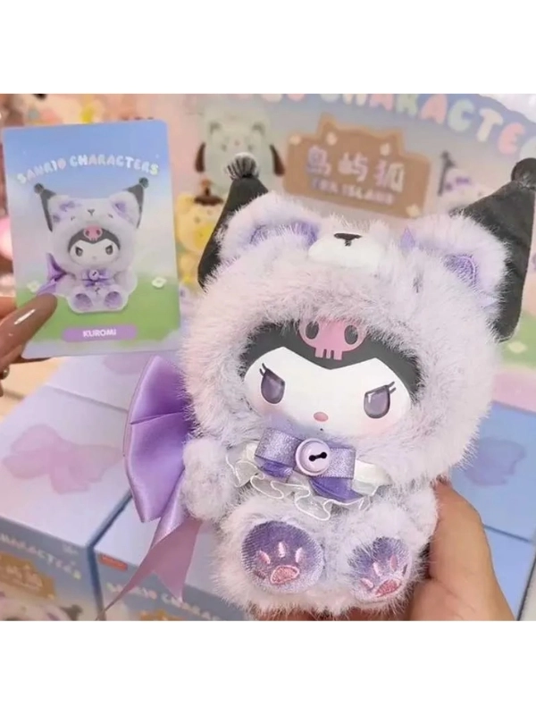 Sanrio Fox Island Hello Kitty Kuromi ve Arkadaşları Sürpriz Kutu Peluş Anahtarlık Charm