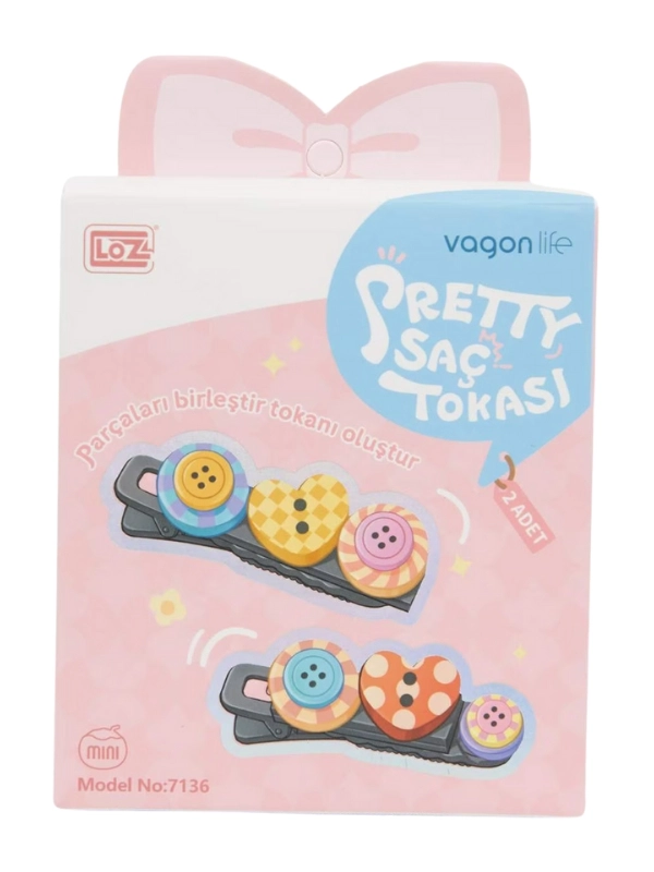 Vagon Life Eğlenceli Lego Kendin Yap 2’li Saç Tokaları Klips 7136