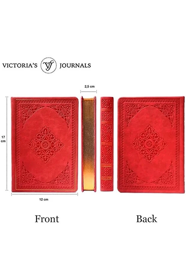 Victoria’s Journals Vintage Old Book Lined Journal Defter 12x17 cm 80 gr 160 Yaprak Çizgili Kırmızı 1187