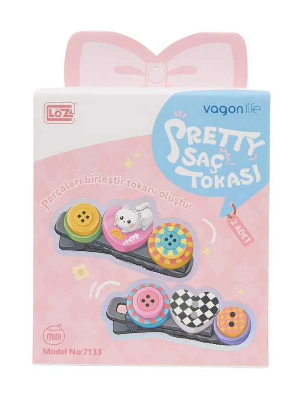 Vagon Life Eğlenceli Lego Kendin Yap 2’li Saç Tokaları Klips 7133