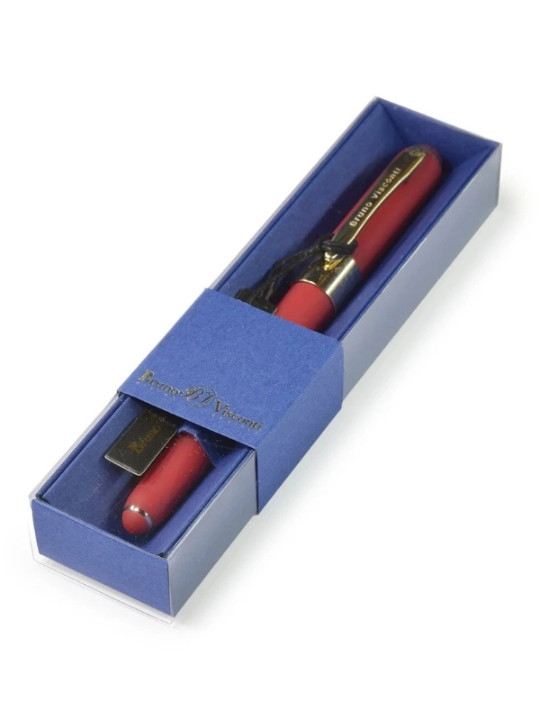 Bruno Visconti Monaco Kırmızı Tükenmez Kalem Mavi 0.5 Mm Kutulu Lacivert Kutu 20-0125/046