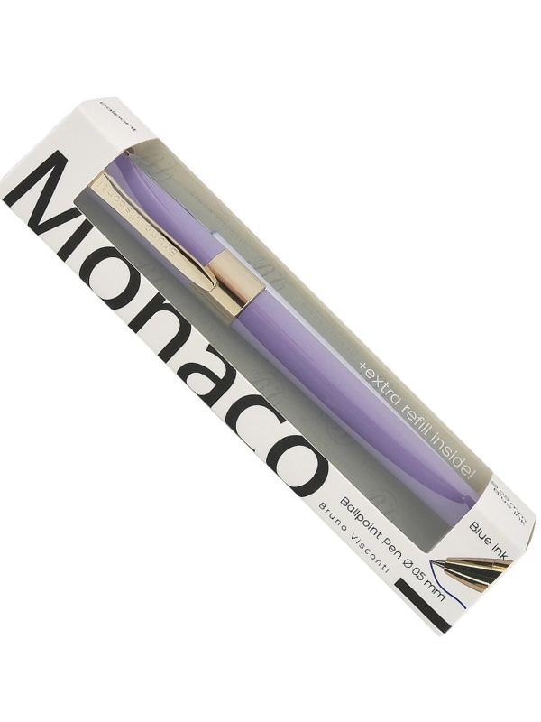 Bruno Visconti MONACO Lila Tükenmez Kalem 0,5 mm Mavi Özel Kutu Yedek Hediyeli 20-0125/16-02