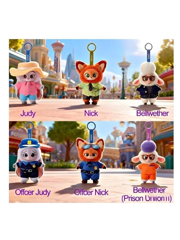 Disney Zootopia Serisi Sürpriz Paket Peluş Figür Anahtarlık Zootropolis 