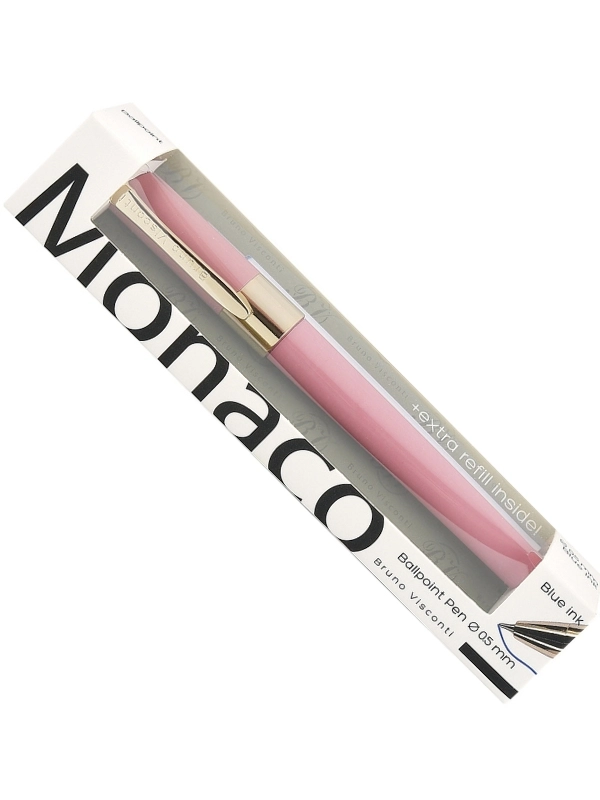 Bruno Visconti MONACO Pembe Tükenmez Kalem 0,5 mm Mavi Özel Kutu Yedek Hediyeli 20-0125/18-02