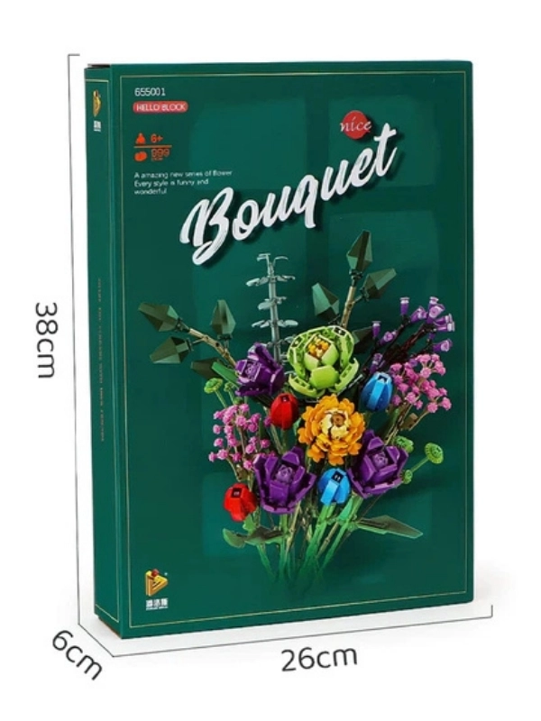 Vagon Life Panlos Lego Çiçek Buketi 999 Parça Blok Seti P655001 