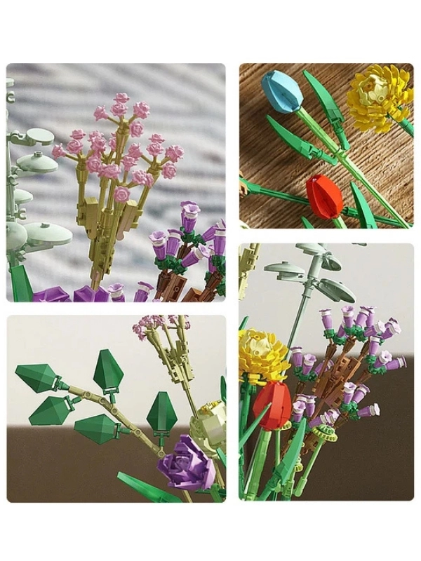 Vagon Life Panlos Lego Çiçek Buketi 999 Parça Blok Seti P655001 