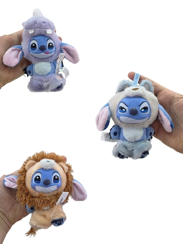 Stitch Wild Animals Hayvan Kostümlü Sürpriz Paket Peluş Anahtarlık 
