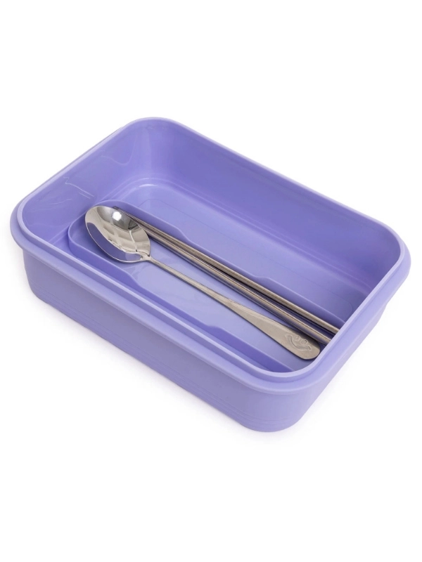 Vagon Life Lunch Box 620 ML Tek Kat Üç Bölmeli Metal Kaşıklı Yeni Nesil Sefer Tası Pembe FFLBOX7097