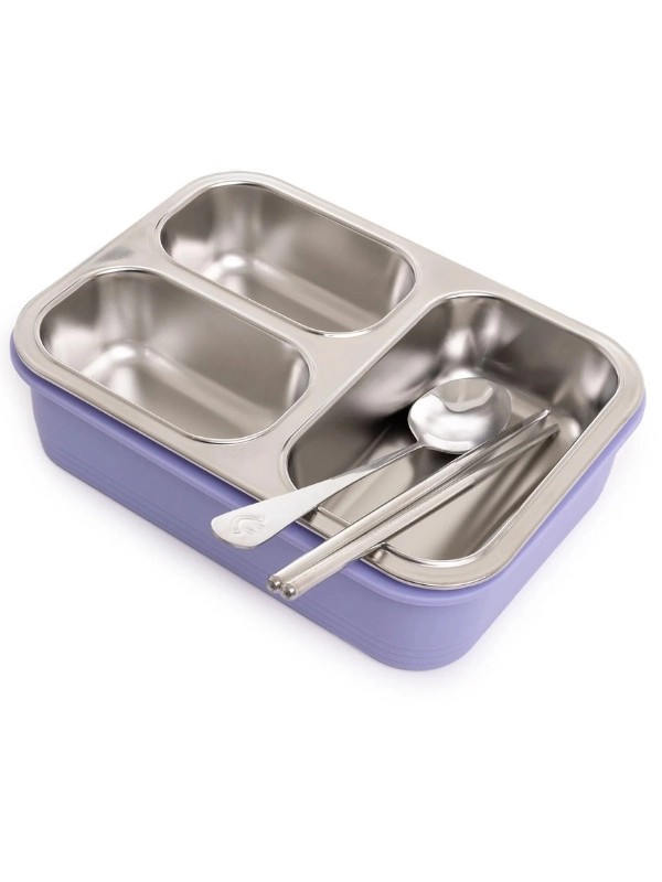 Vagon Life Lunch Box 620 ML Tek Kat Üç Bölmeli Metal Kaşıklı Yeni Nesil Sefer Tası Pembe FFLBOX7097