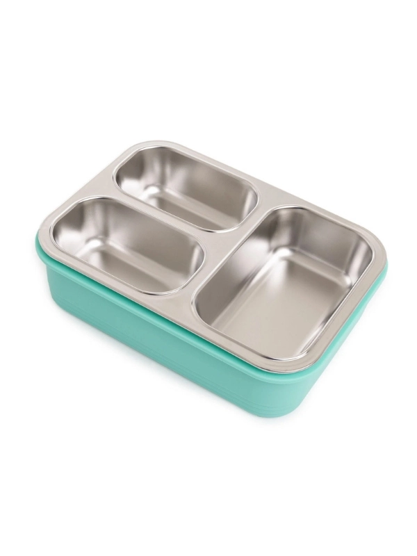Vagon Life Lunch Box 620 ML Tek Kat Üç Bölmeli Metal Kaşıklı Yeni Nesil Sefer Tası Yeşil FFLBOX7097