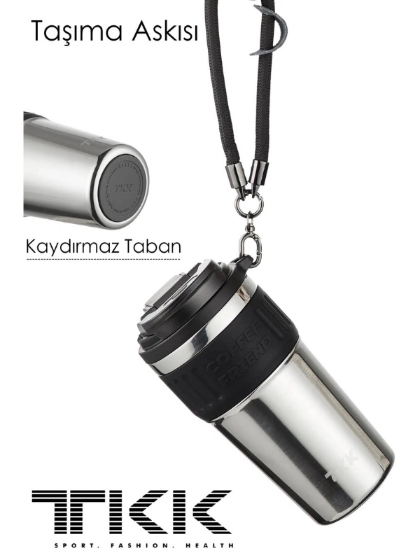 Vagon Life TKK 630 ML Özel Seri Çelik Mug Kahve Bardağı Pipetli/Rahat İçim 6 Saat Sıcak/12 Saat Soğuk Termos -T2023 630ML Antrasit Rengi