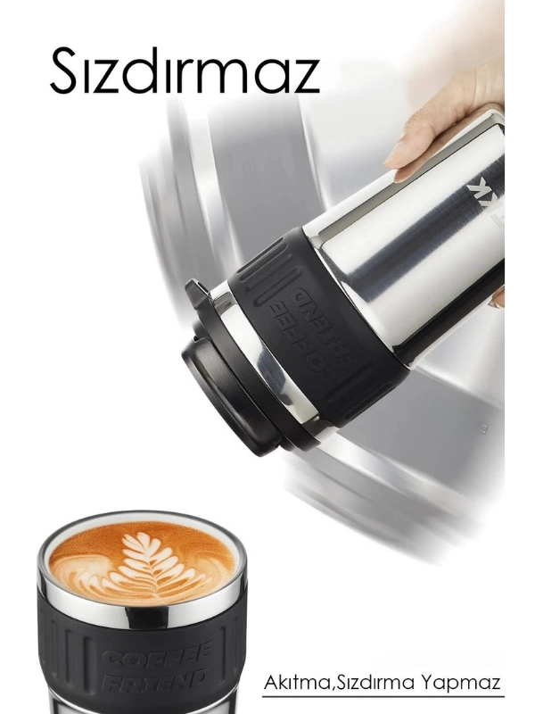 Vagon Life TKK 630 ML Özel Seri Çelik Mug Kahve Bardağı Pipetli/Rahat İçim 6 Saat Sıcak/12 Saat Soğuk Termos -T2023 630ML Antrasit Rengi