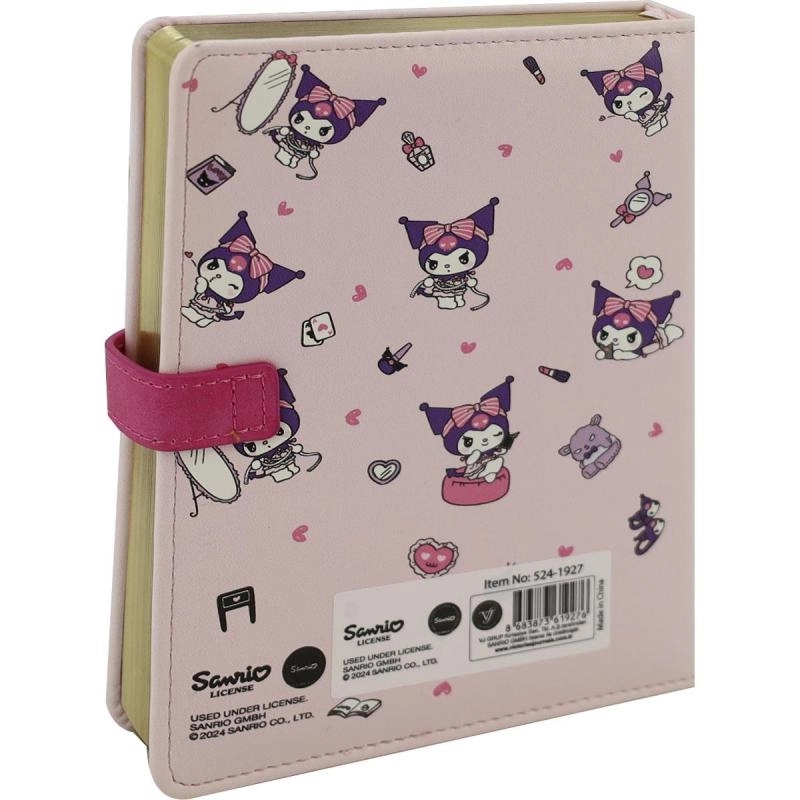 Victoria’s Journals Kuromi Hush Hush Kilitli Çizgili Defter – 160 Yaprak, Kutulu, Özel Tasarım Günlük Not Defteri 525-1926