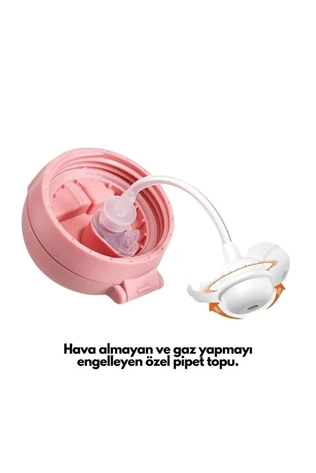 Vagon Life Rovco Pipetli Eğlenceli Sihirbaz Desenli Ve Şapkalı Akıllı Pipet Toplu Tritan Su Matarası +6 Ay 350ml B1033