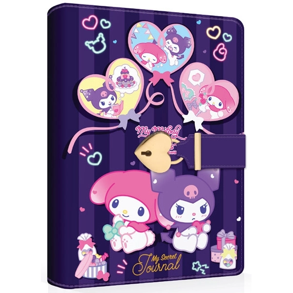 Victoria’s Journals Kuromi & My Melody Kalp Kilitli Anahtarlıklı Günlük | A6 | 192 Sayfa | Renkli Özel Sayfalar 