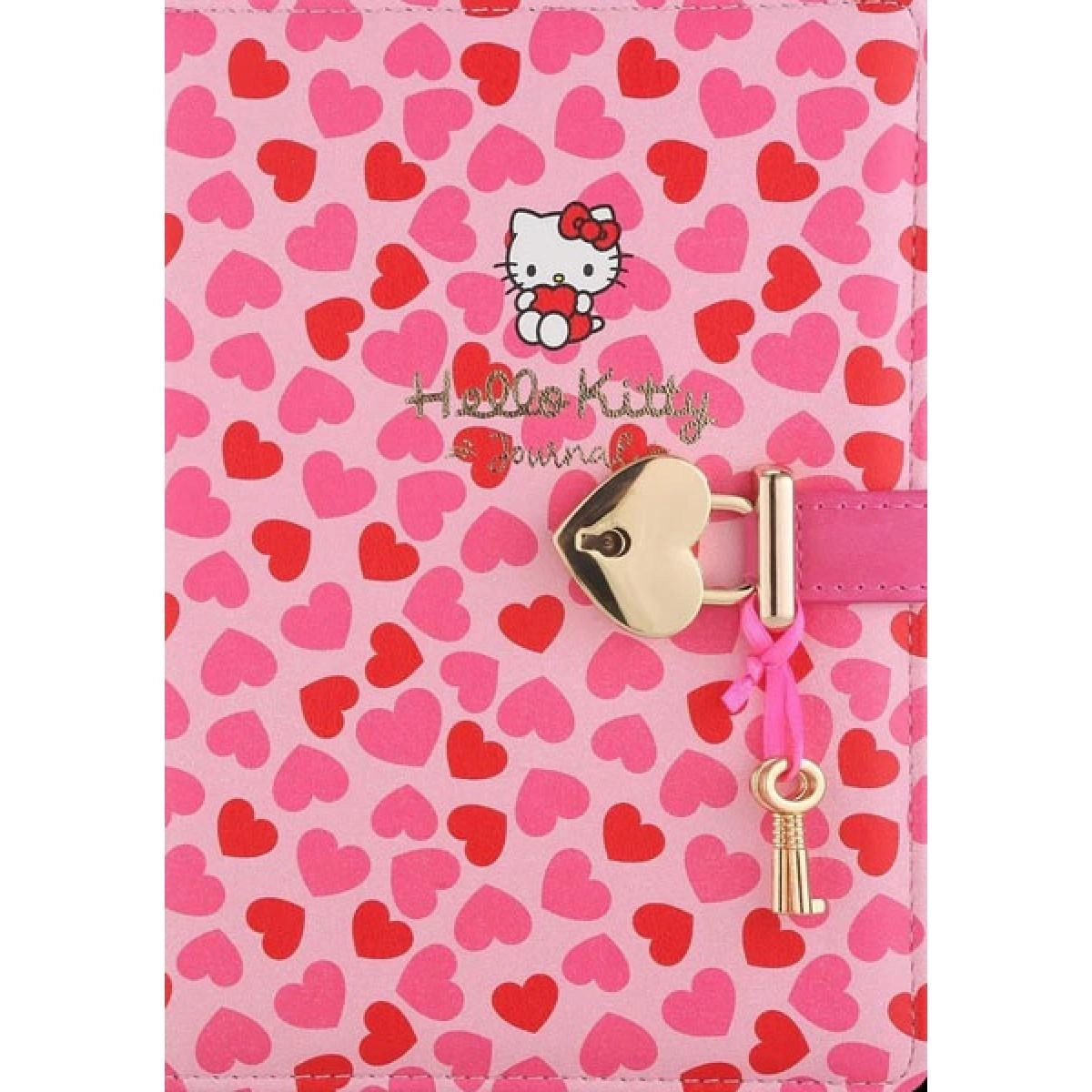 Victoria’s Journals Hello Kitty Hush Hush Kilitli Çizgili Defter – 160 Yaprak, Kutulu, Özel Tasarım Günlük, Not Defteri 525-1916