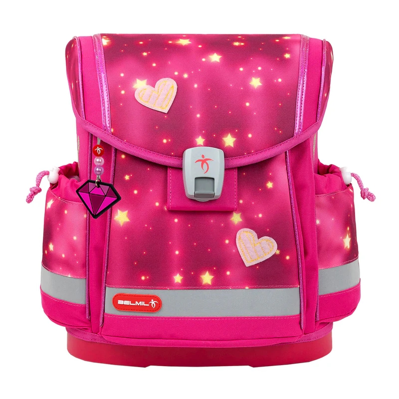 Belmil Pink Star Ortopedik Mıknatıslı Okul Çantası Pembe Yıldız 405-78/AG